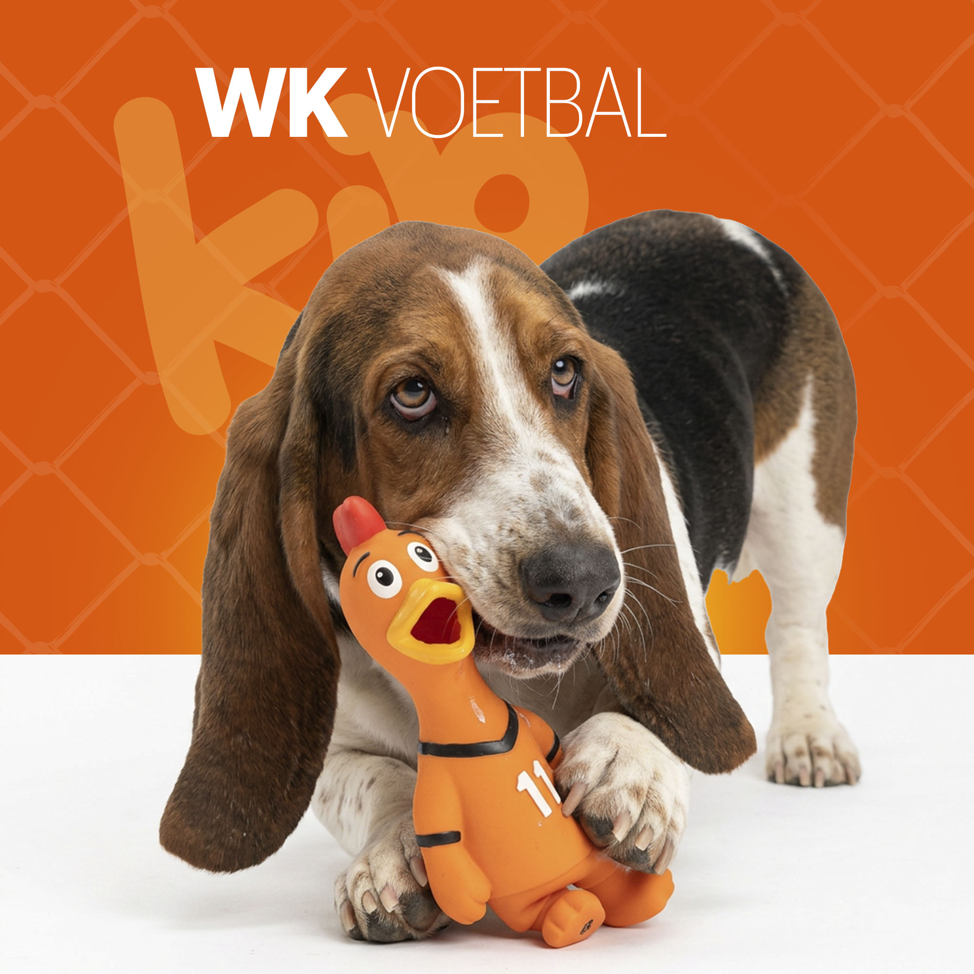 Oranje Latex Hondenspeeltjes WK Kip 2026 Oranje Latex Hondenspeeltjes WK Kip - Afbeelding 2