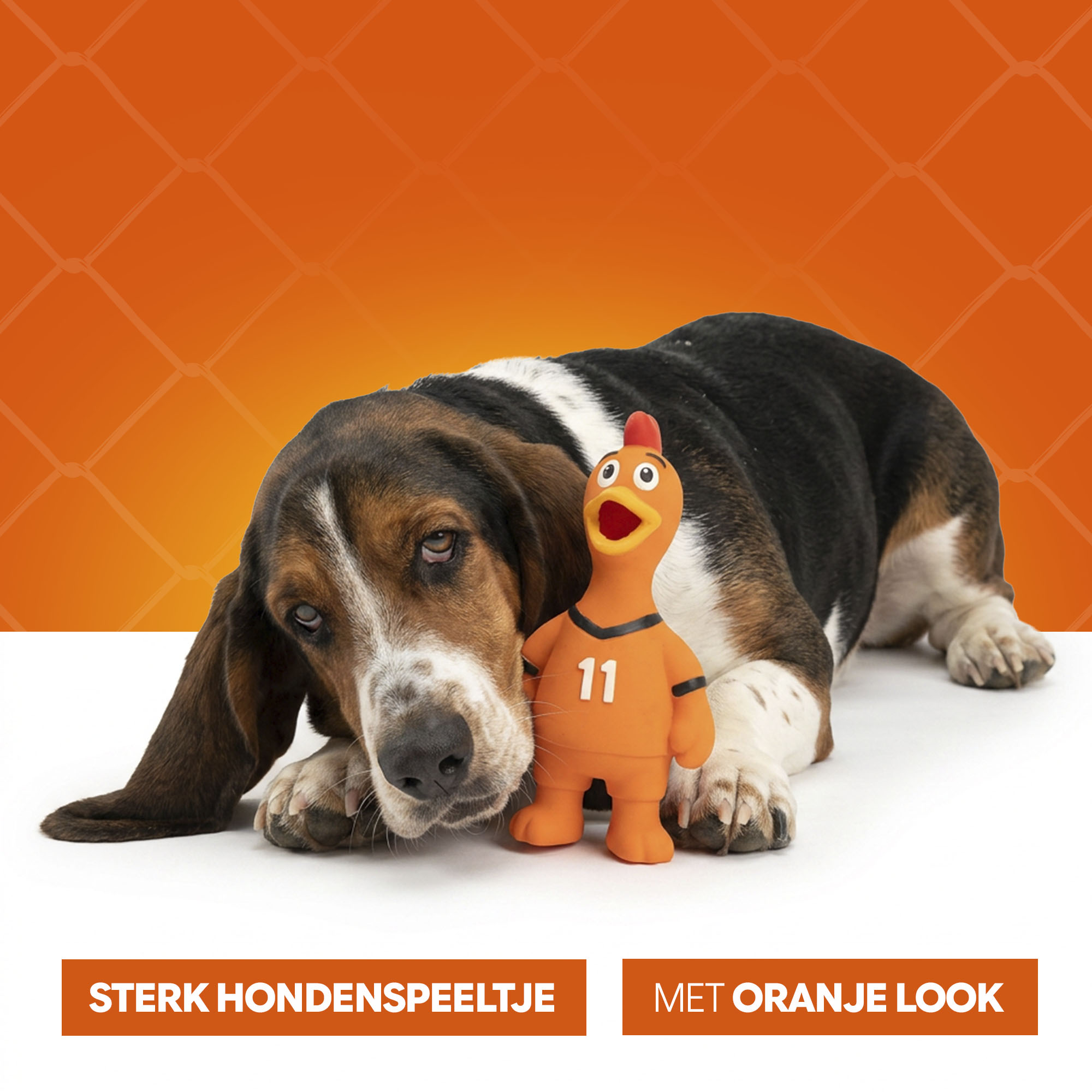 Oranje Latex Hondenspeeltjes WK Kip 2026 Oranje Latex Hondenspeeltjes WK Kip - Afbeelding 6