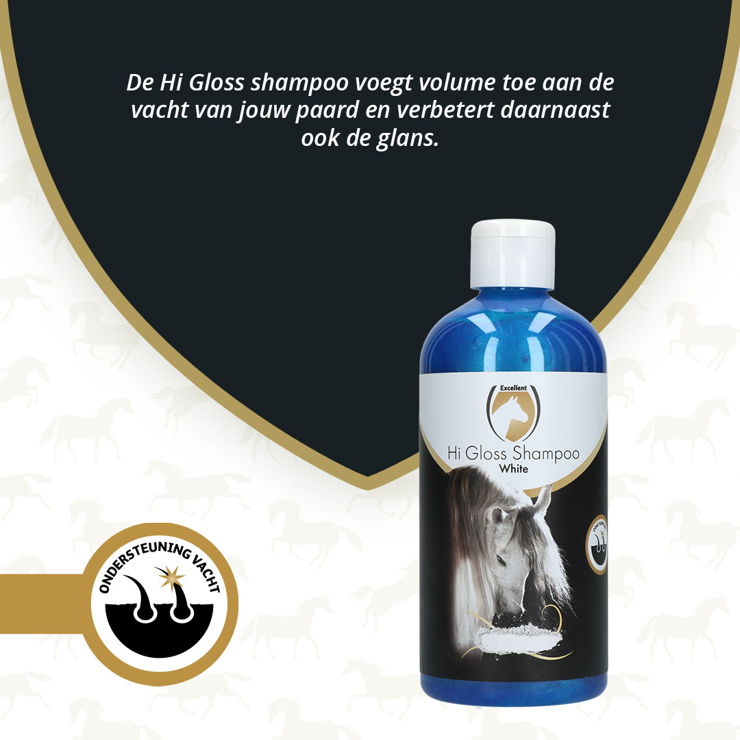Excellent Horse Hi Gloss Shampoo White 500 ml 2026 Excellent Horse Hi Gloss Shampoo White 500 ml - Afbeelding 2
