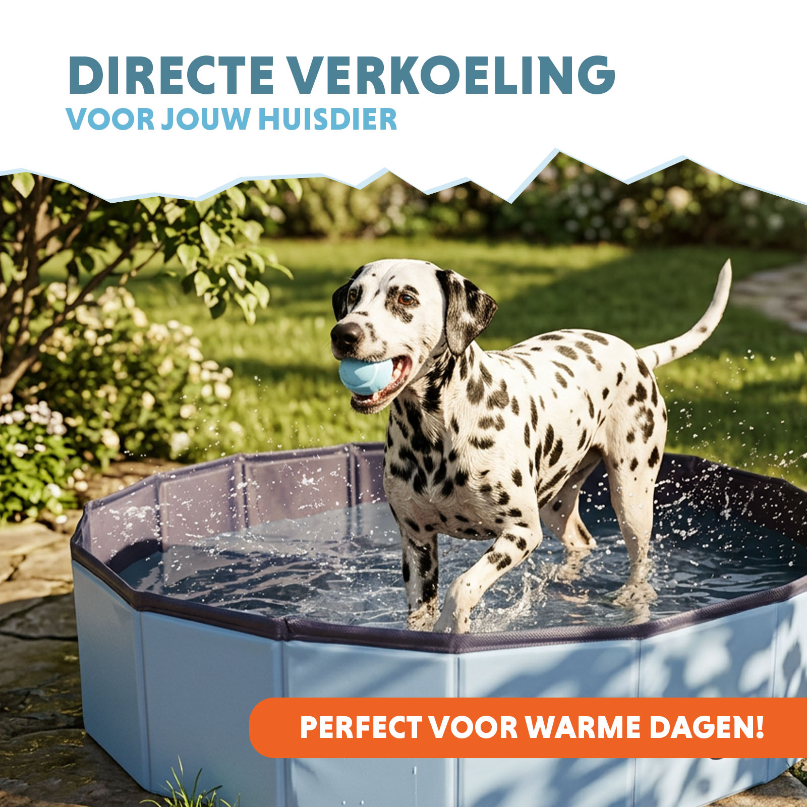 CoolPets Splash Dog Pool ø 120 x 30 cm 2026 CoolPets Splash Dog Pool ø 120 x 30 cm - Afbeelding 2
