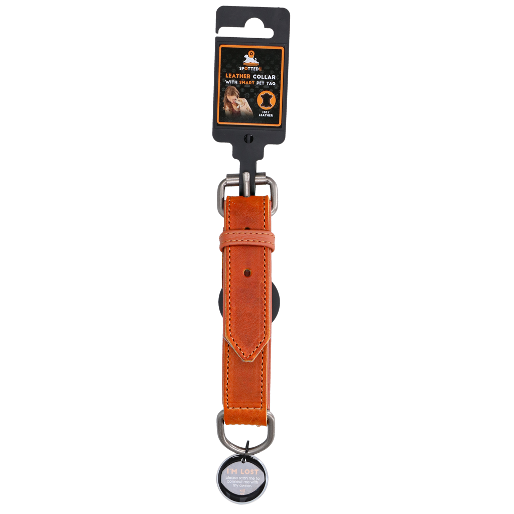 Spotted! Pro Leren Halsband Cognac 2,5 x 45 cm 2026 Spotted! Pro Leren Halsband Cognac 2,5 x 45 cm - Afbeelding 4