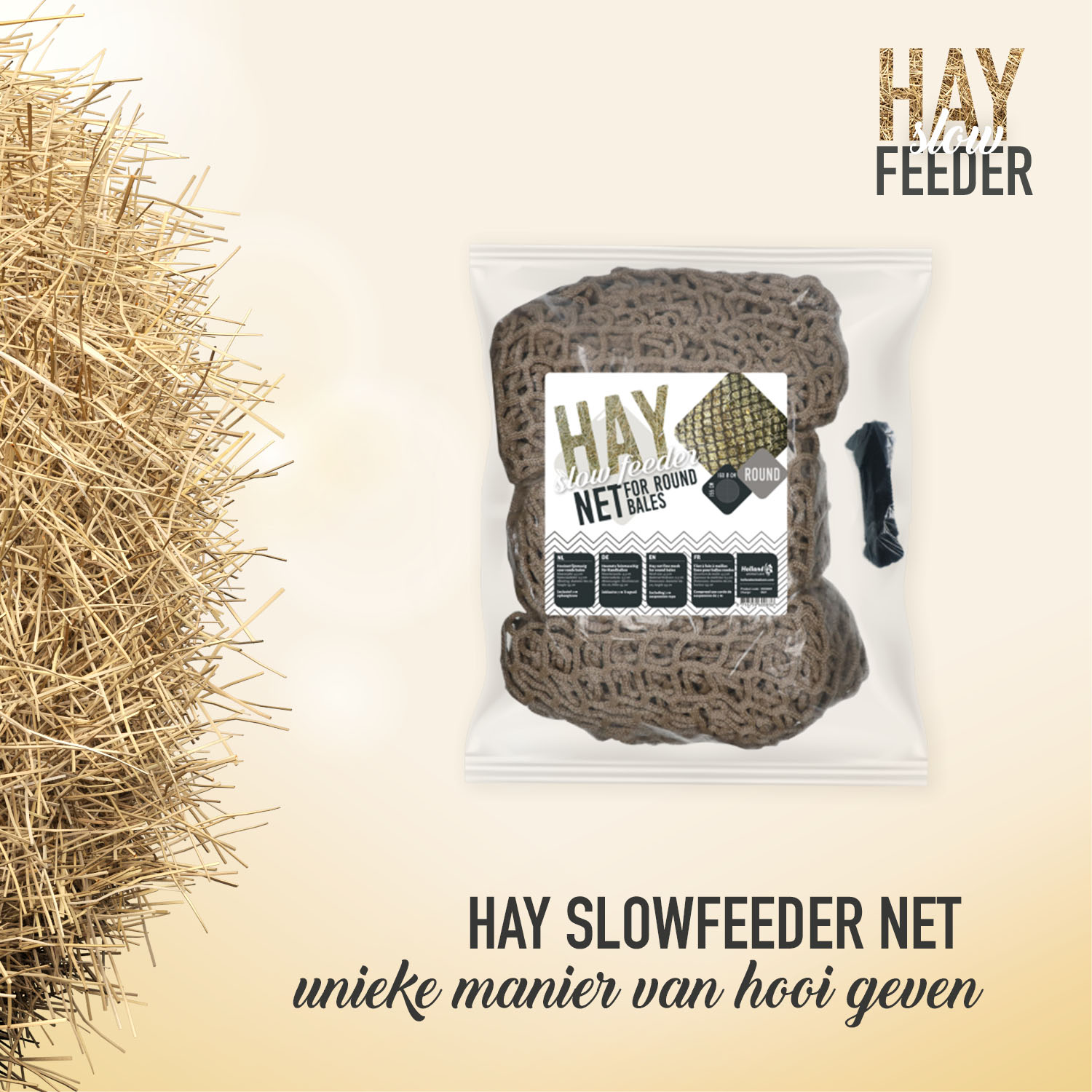 Hay Slow Feeder Net Ronde Baal 2026 Hay Slow Feeder Net Ronde Baal - Afbeelding 4