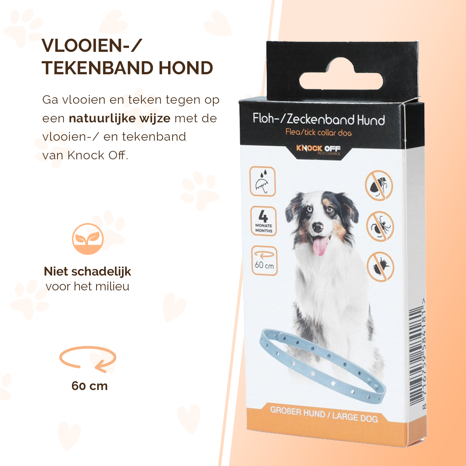 Knock Pest Vlooien/Tekenband Hond 59 cm DE/UK 2026 Knock Pest Vlooien/Tekenband Hond 59 cm DE/UK - Afbeelding 2