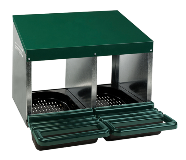 Pluimvee legnest (2 st.) met plastic vloer