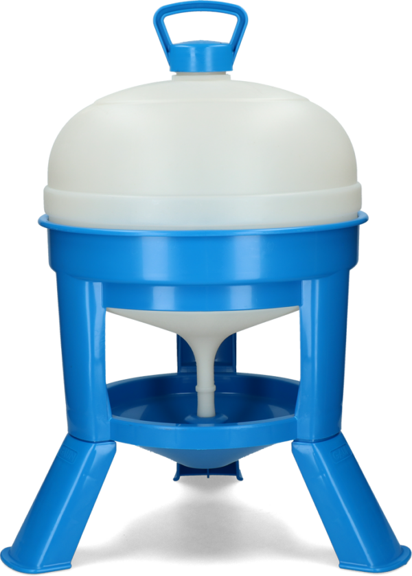 Pluimvee drinktoren 20 l blauw met sifon op pootjes - Afbeelding 2
