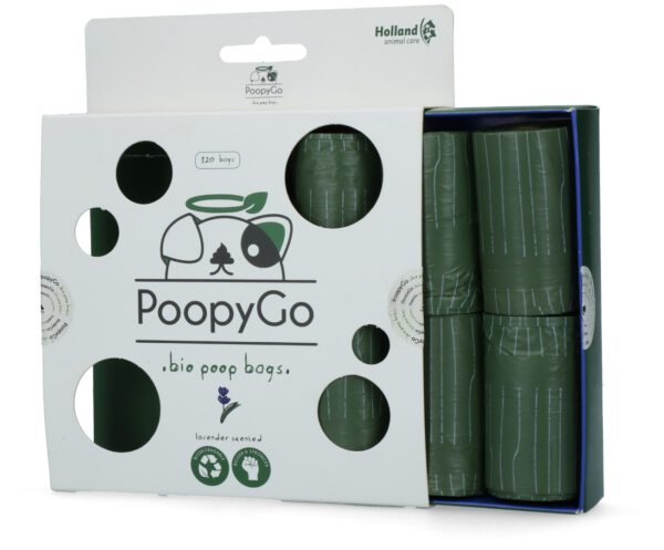 PoopyGo Eco friendly 120 st. (8x15 zakjes) Lavendelgeur - Afbeelding 2