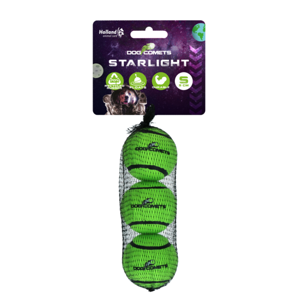 Dog comets Starlight Tennisbal S Groen 3st