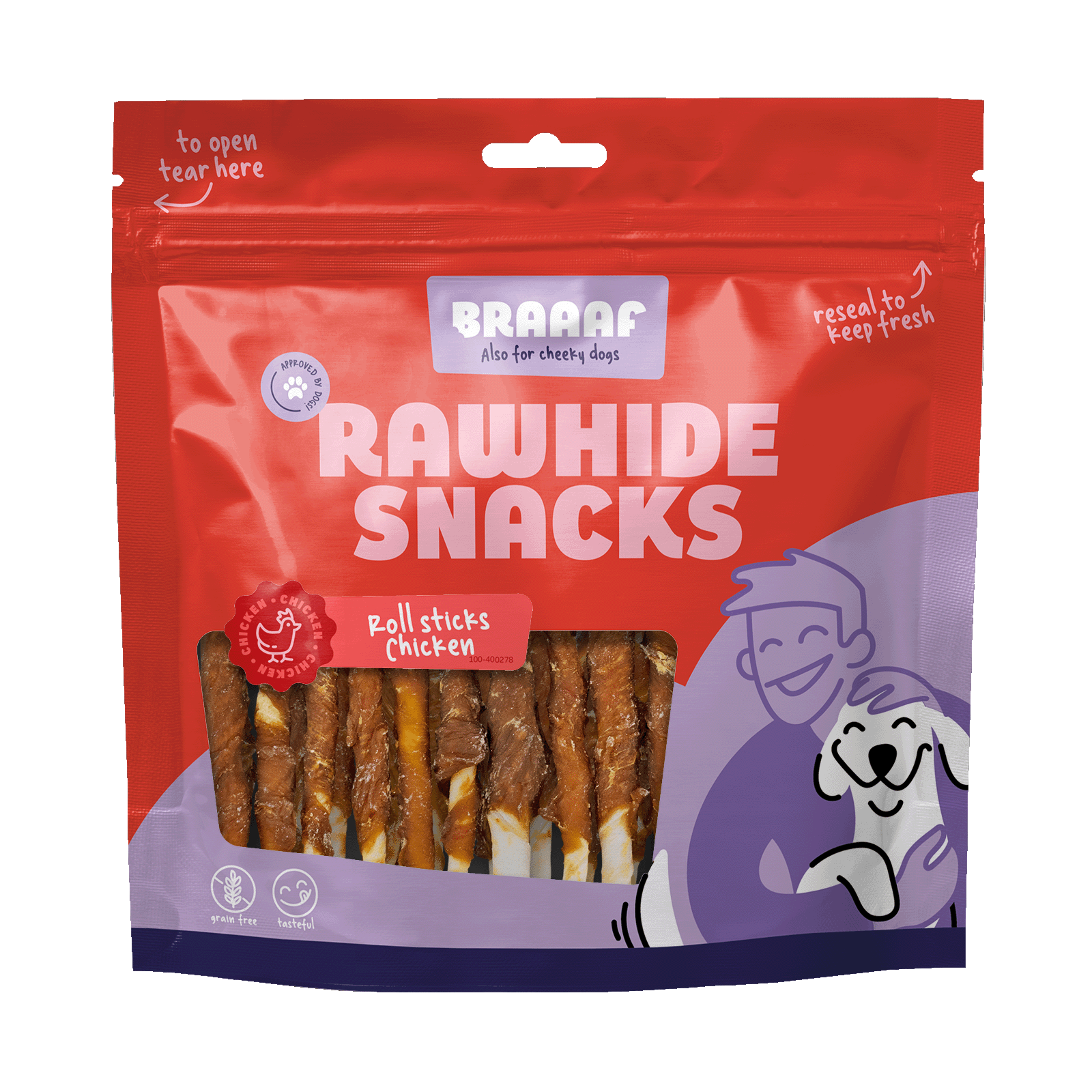 Braaaf Roll Sticks Chicken 12.5 cm (30 pcs)