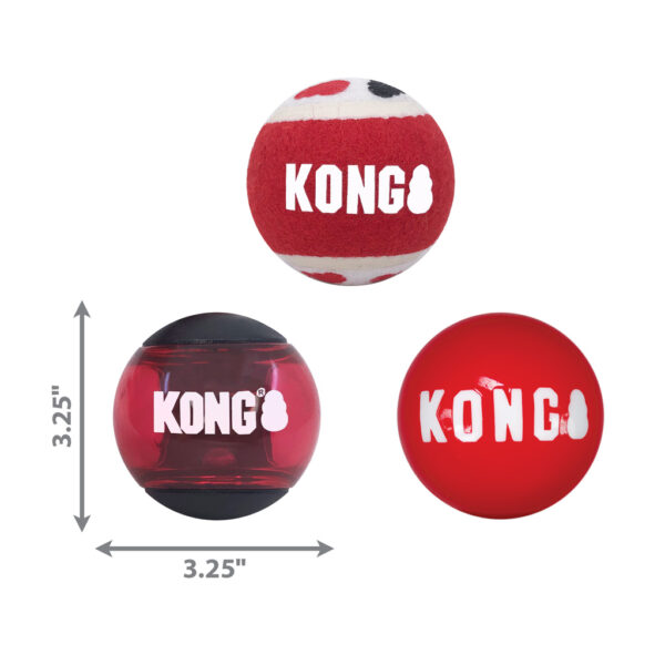 KONG Signature Balls 3-pk Assorted Lg - Afbeelding 2