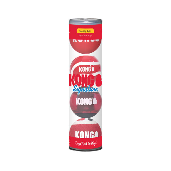 KONG Signature Balls 4-pk Assorted Sm