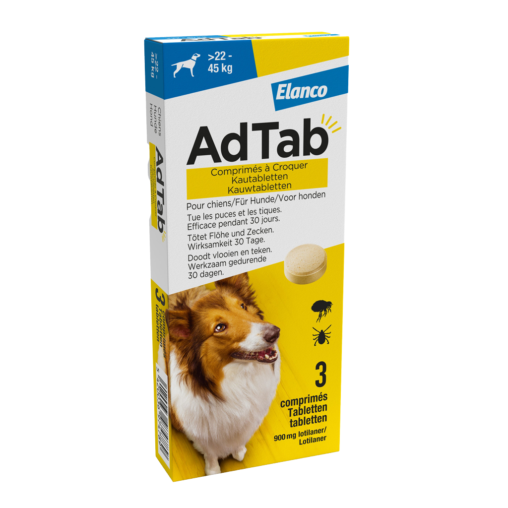 Adtab kauwtablet voor honden (>22 - 45 kg) 3 tabletten