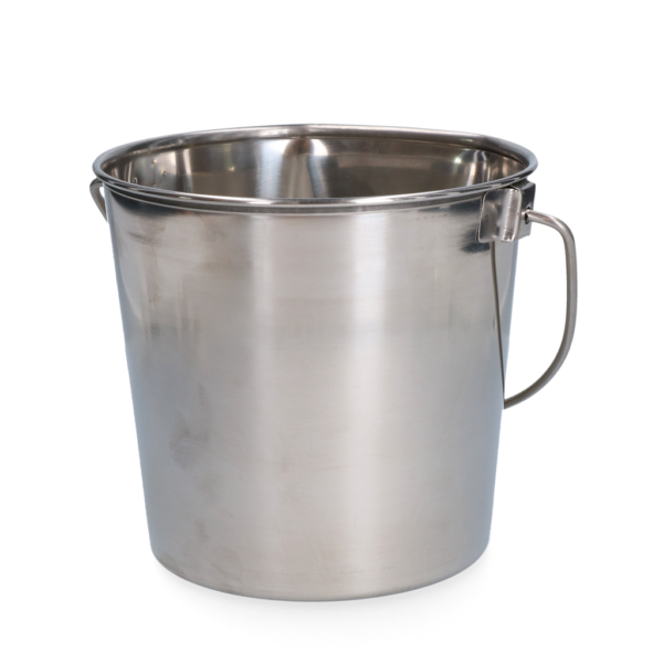 Emmer RVS 3,78ltr met platte zijde