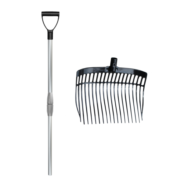 Mestvork kunststof zwart met alu. steel in een doos - Afbeelding 2