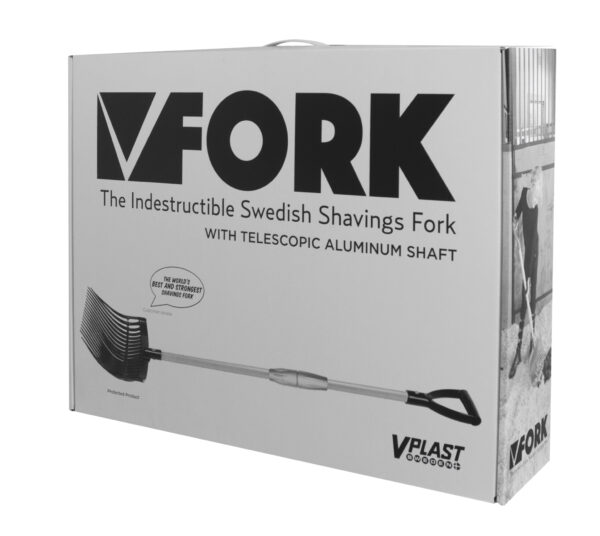 Mestvork kunststof zwart met alu. steel in een doos