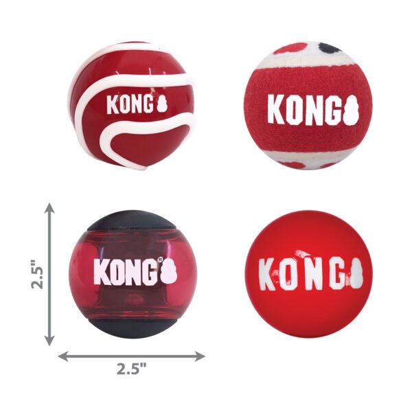 KONG Signature Balls 4-pk Assorted Sm - Afbeelding 5