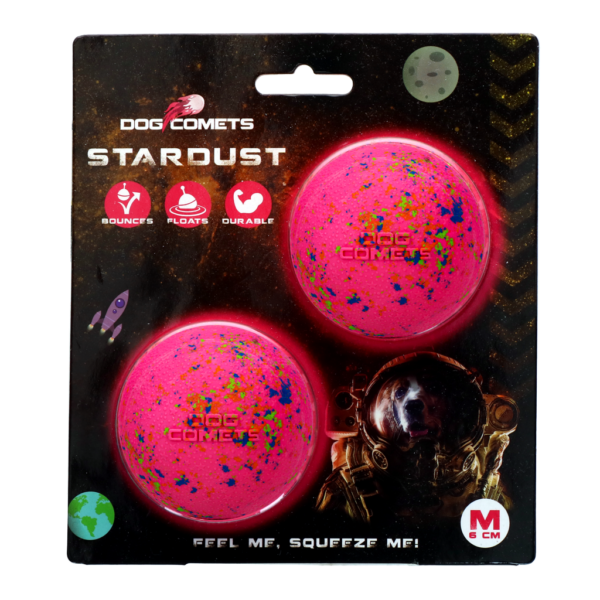 Dog Comets Ball Stardust Roze M 2-pack - Afbeelding 2