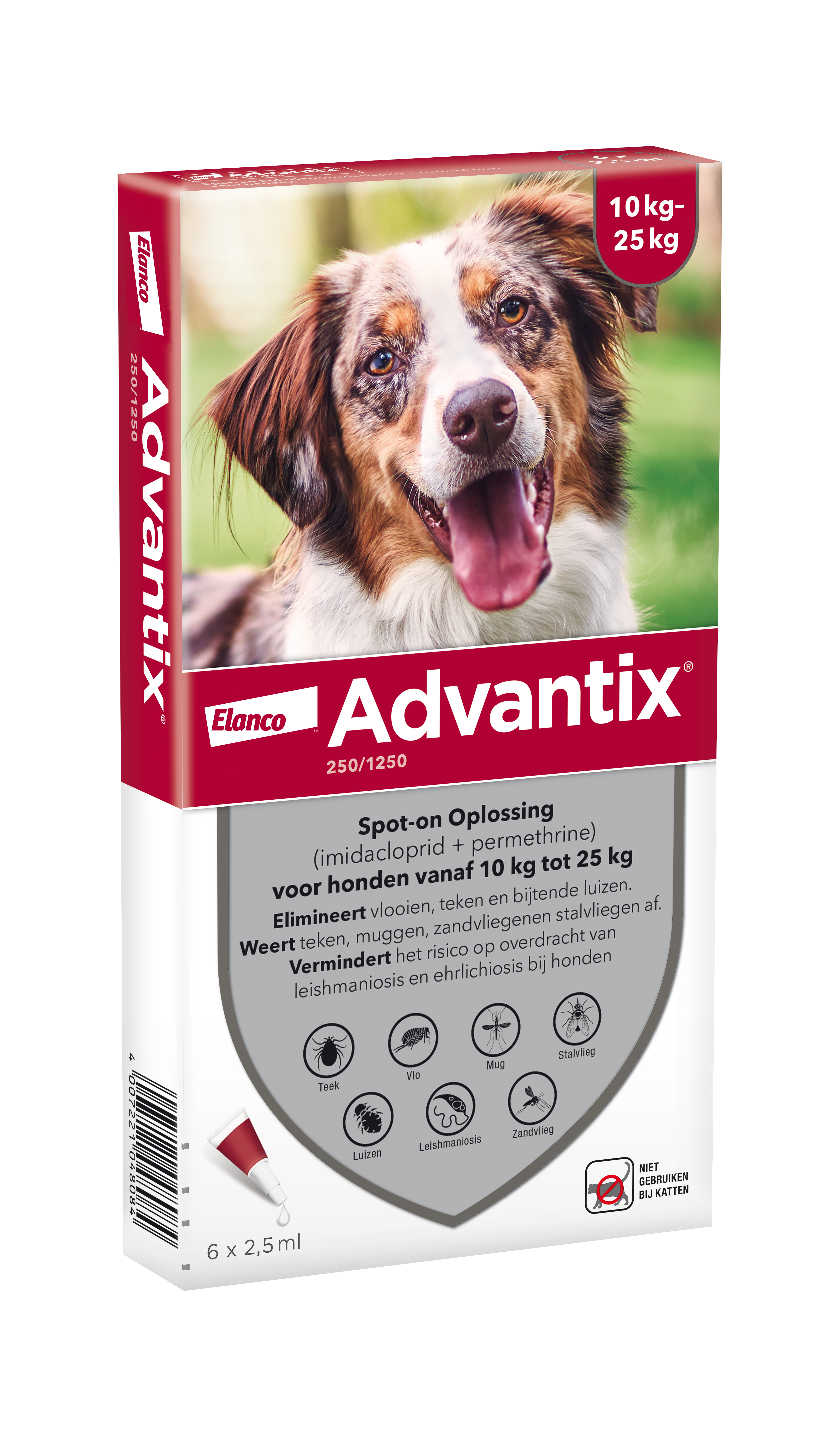 Advantix 250/1250 Hond (10 tot 25kg) 6P