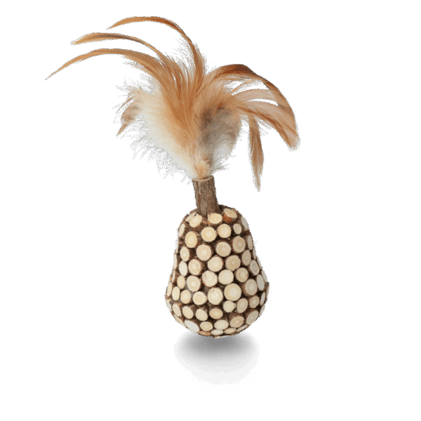 Addicted! Wooden Wobbler with Feathers - Afbeelding 2