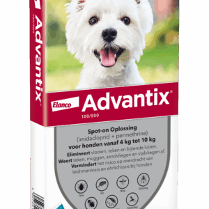 Advantix vlooien- en tekenpipet voor honden 100/500 (4 tot 10 kg) 6 pipetten