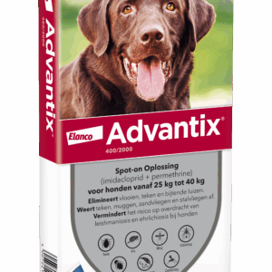 Advantix vlooien- en tekenpipet voor honden 400/2000 (25 tot 40 kg) 6 pipetten