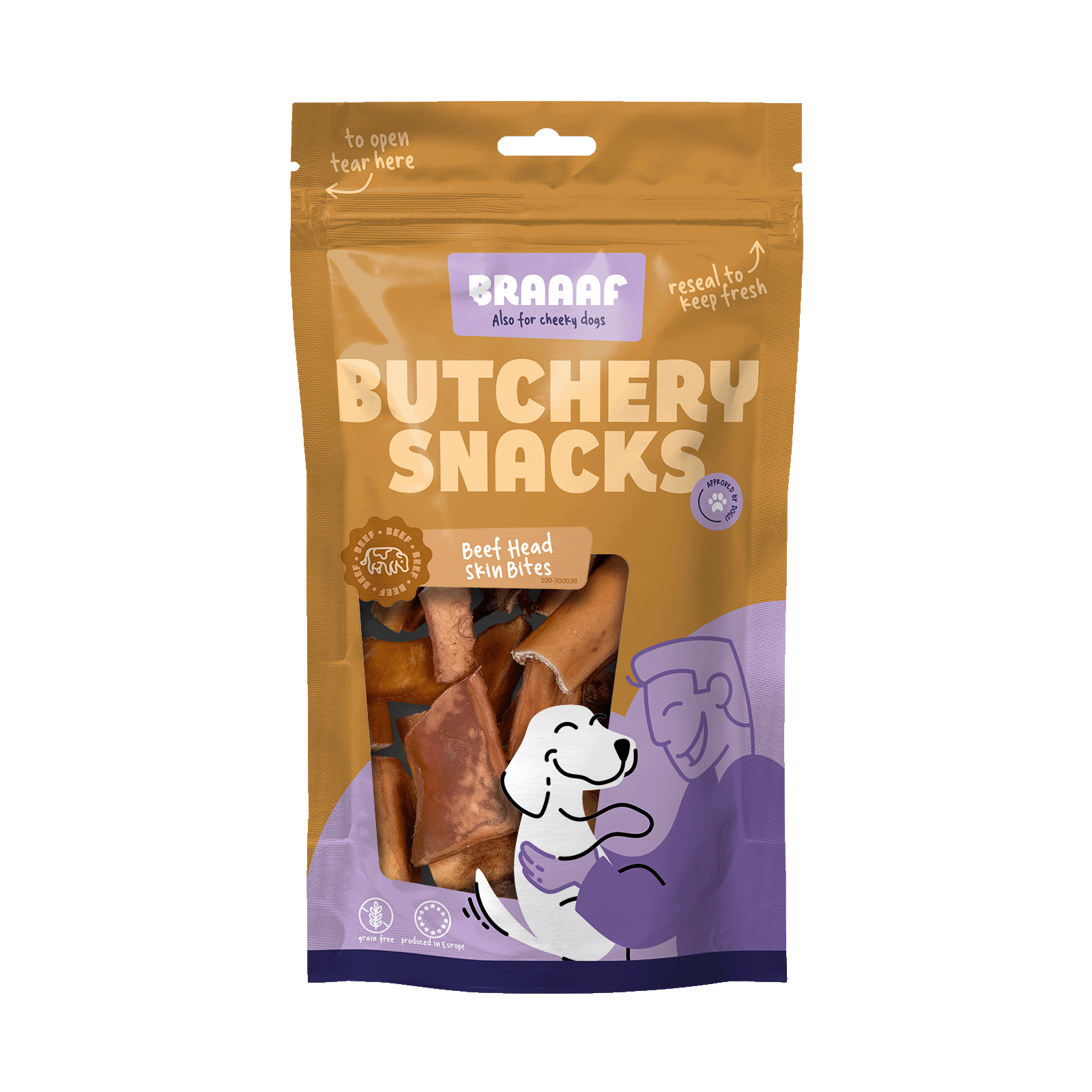 Braaaf Butchery Snacks Runderkophuid stukjes 150 g 2025 Braaaf Butchery Snacks Runderkophuid stukjes 150 g