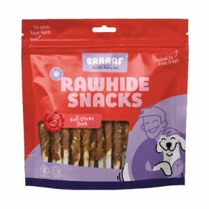 Braaaf Rawhide Roll Sticks Eend - 30 st.