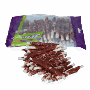 Braaaf Rawhide Roll Sticks Rund & Vis - 25 st.