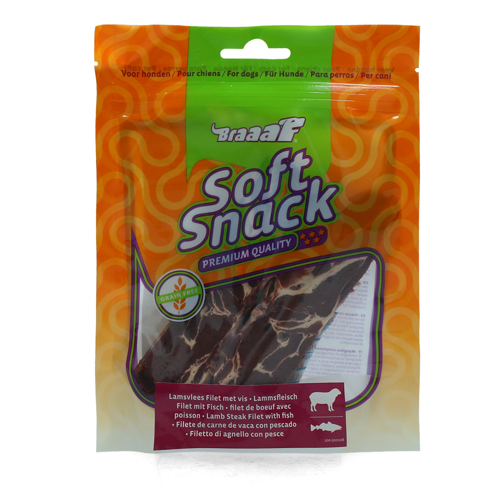 Braaaf Soft Snack Filet - Lam & Vis 2025 Braaaf Soft Snack Filet - Lam & Vis - Afbeelding 3