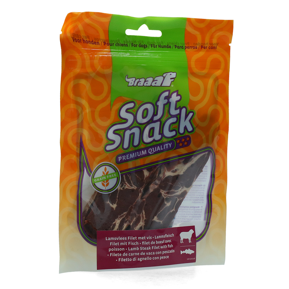 Braaaf Soft Snack Filet - Lam & Vis 2025 Braaaf Soft Snack Filet - Lam & Vis - Afbeelding 4