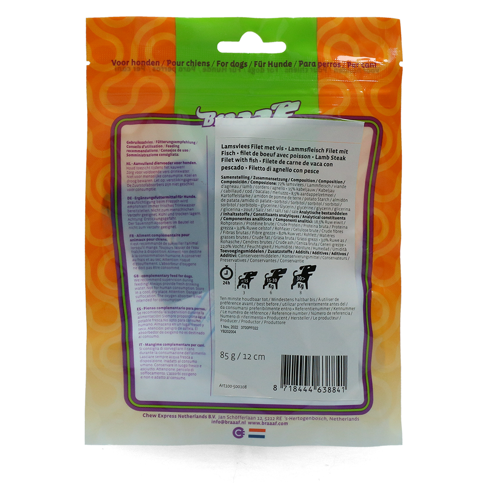 Braaaf Soft Snack Filet - Lam & Vis 2025 Braaaf Soft Snack Filet - Lam & Vis - Afbeelding 6