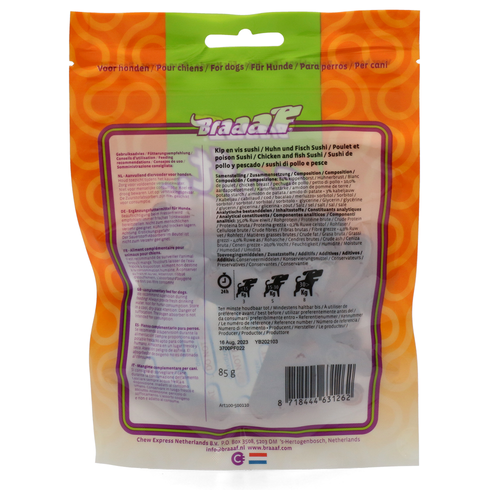 Braaaf Soft Snack Sushi - Kip & Vis 2025 Braaaf Soft Snack Sushi - Kip & Vis - Afbeelding 3