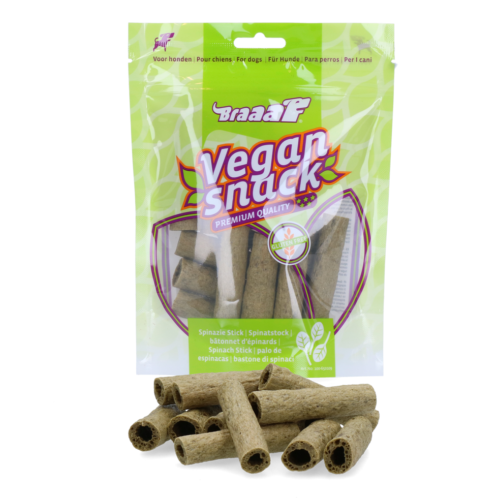 Braaaf Vegan Snack Spinazie Stick - 6 cm 2025 Braaaf Vegan Snack Spinazie Stick - 6 cm