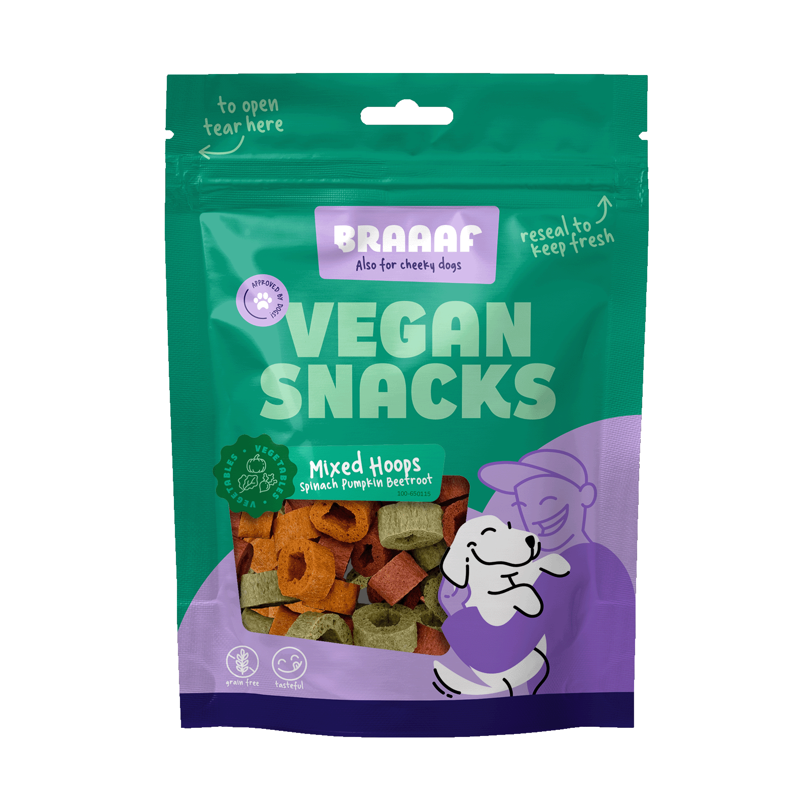 Braaaf Vegan Snack Mixed Hoops Spinach Pumpkin Beetroot - 1 cm 2025 Braaaf Vegan Snack Mixed Hoops Spinach Pumpkin Beetroot - 1 cm