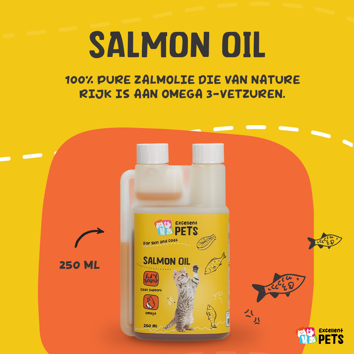 Excellent Pets Cat Salmon Oil 250 ml 2025 Excellent Pets Cat Salmon Oil 250 ml - Afbeelding 4