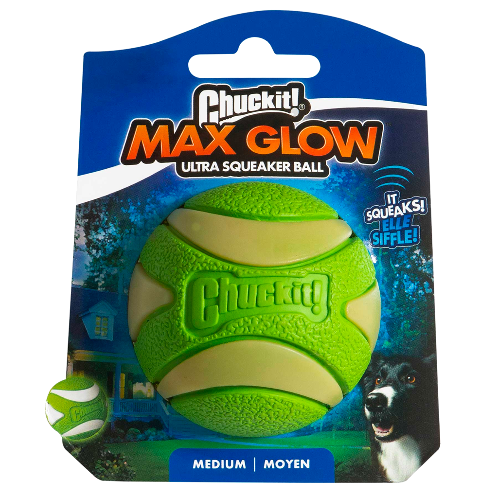 Chuckit! Max Glow Ultra Squeaker Ball M 2025 Chuckit! Max Glow Ultra Squeaker Ball M