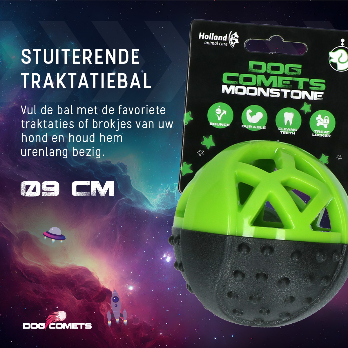 Dog Comets Moonstone Traktatiebal Groen 2025 Dog Comets Moonstone Traktatiebal Groen - Afbeelding 5