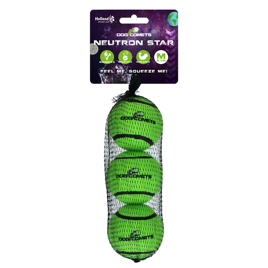Dog Comets Tennisbal Met Pieper Neutron Star M Groen (3-pack) 2025 Dog Comets Tennisbal Met Pieper Neutron Star M Groen (3-pack)