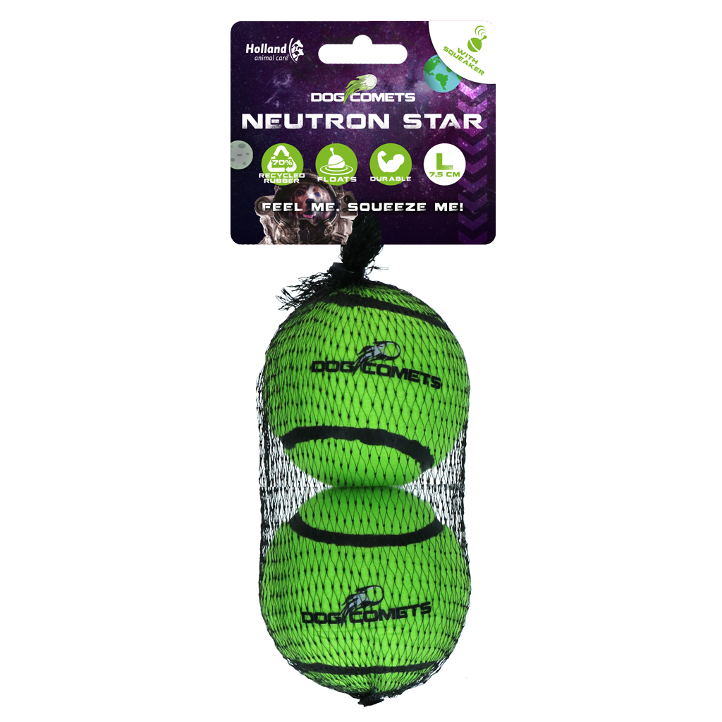 Dog Comets Tennisbal Met Pieper Neutron Star L Groen (2-pack) 2025 Dog Comets Tennisbal Met Pieper Neutron Star L Groen (2-pack)