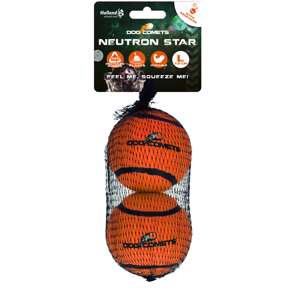 Dog Comets Tennisbal Met Pieper Neutron Star L Oranje (2-pack) 2025 Dog Comets Tennisbal Met Pieper Neutron Star L Oranje (2-pack)