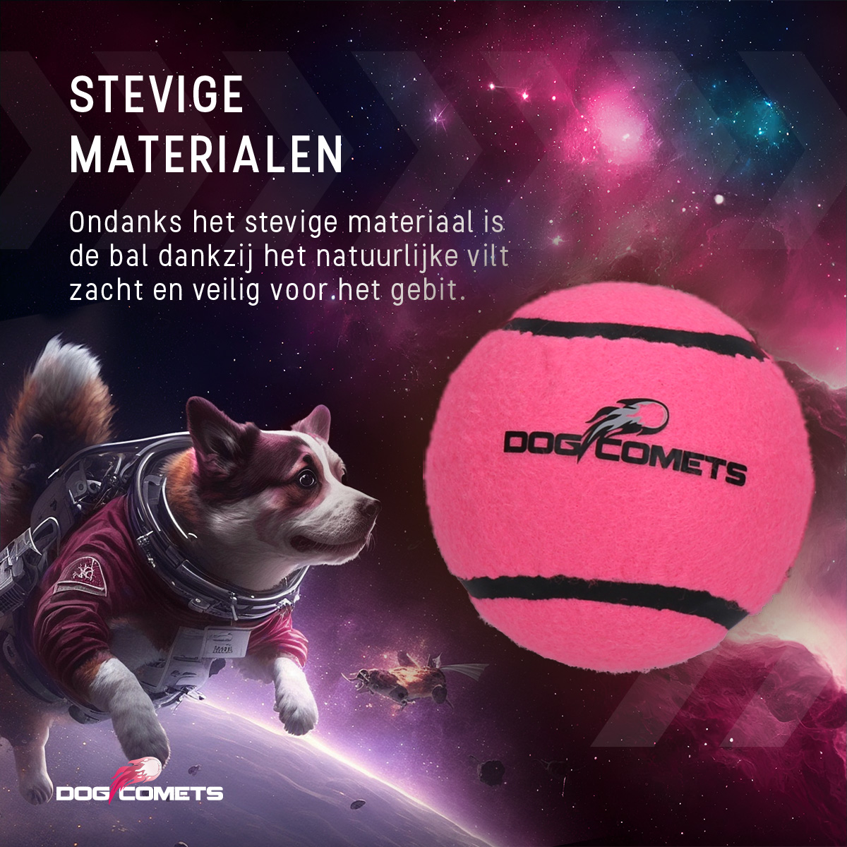Dog Comets Tennisbal Starlight M Roze 2025 Dog Comets Tennisbal Starlight M Roze - Afbeelding 4