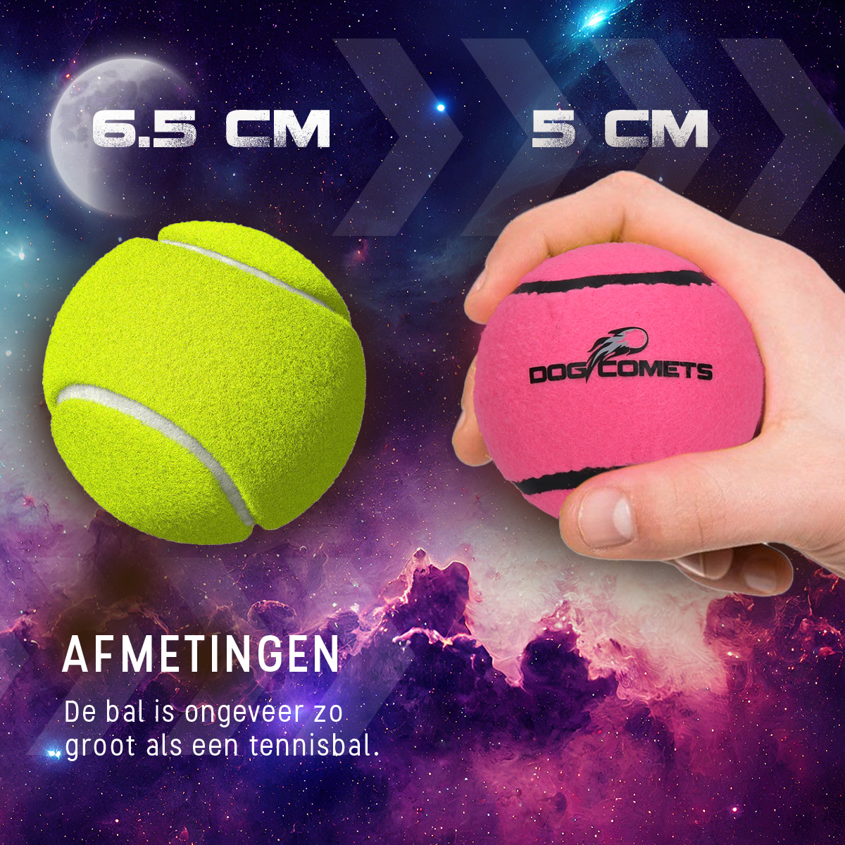 Dog Comets Tennisbal Starlight S Roze 2025 Dog Comets Tennisbal Starlight S Roze - Afbeelding 6