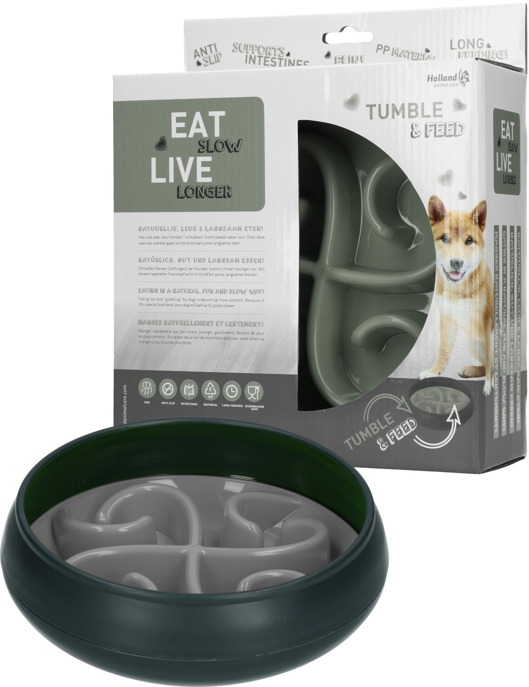 Eat Slow Live Longer Tumble Feeder Grijs 2025 Eat Slow Live Longer Tumble Feeder Grijs
