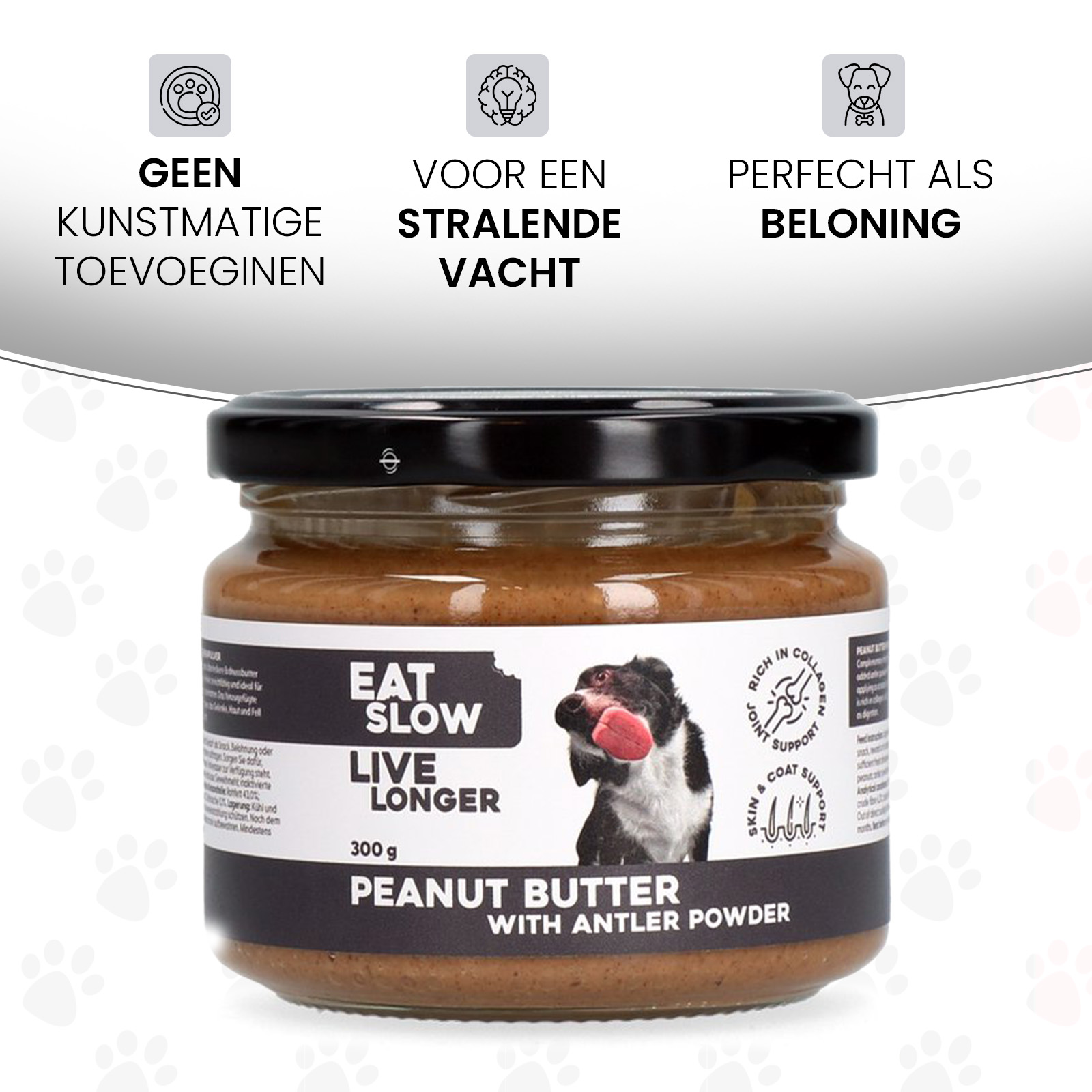Eat Slow Live Longer Peanut Butter With Antler Powder 300 g 2025 Eat Slow Live Longer Peanut Butter With Antler Powder 300 g - Afbeelding 4
