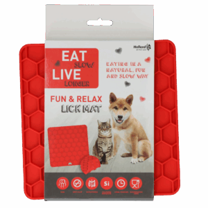 Eat Slow Live Longer Lick Mat Honeycomb Rood