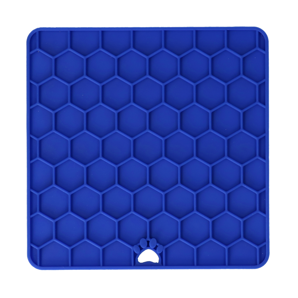 Eat Slow Live Longer Lick Mat Honeycomb Blauw 2025 Eat Slow Live Longer Lick Mat Honeycomb Blauw - Afbeelding 3