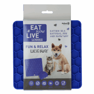 Eat Slow Live Longer Lick Mat Honeycomb Blauw