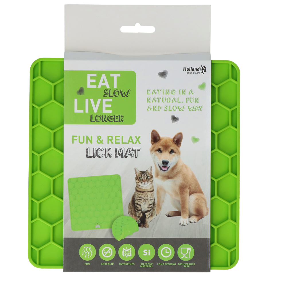 Eat Slow Live Longer Lick Mat Honeycomb Groen 2025 Eat Slow Live Longer Lick Mat Honeycomb Groen