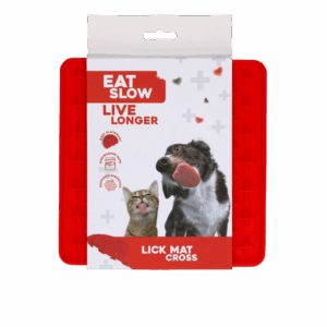 Eat Slow Live Longer Lick Mat Cross Rood