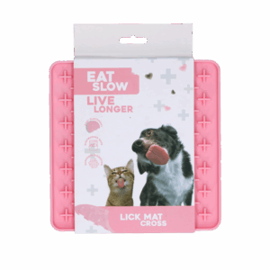 Eat Slow Live Longer Lick Mat Cross Roze
