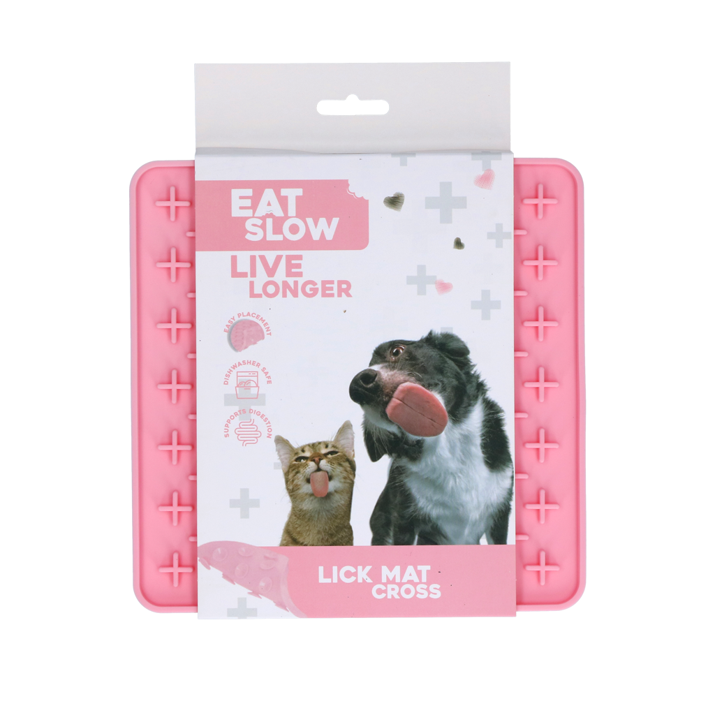 Eat Slow Live Longer Lick Mat Cross Roze 2025 Eat Slow Live Longer Lick Mat Cross Roze